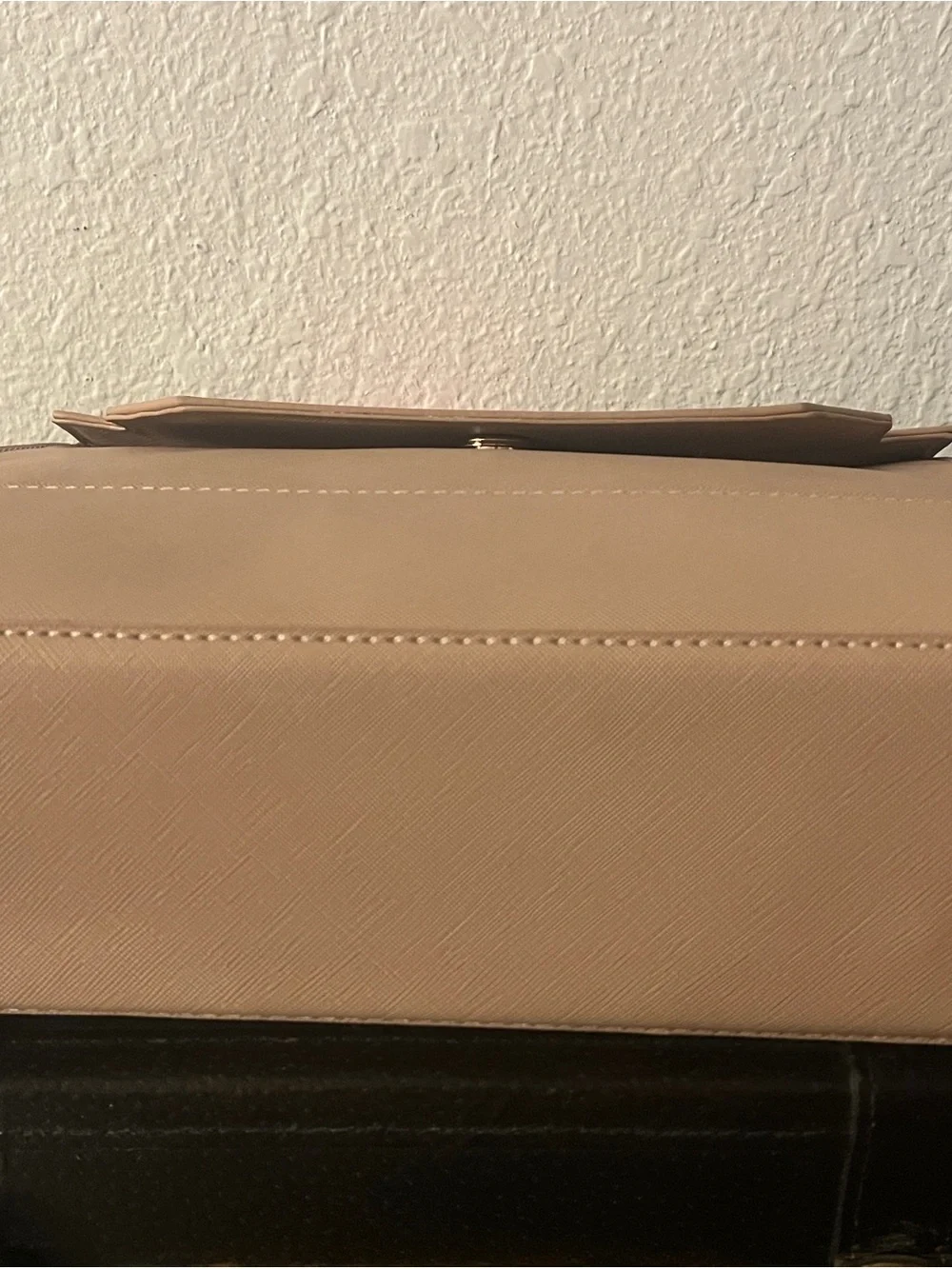 Trina Turk Taupe Structured Top-Handle Crossbody Satchel